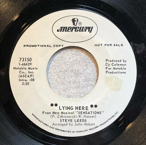 NM 1970 Steve Leeds “Lying Here” “Alleluia” promo 45 - Picture 1 of 2