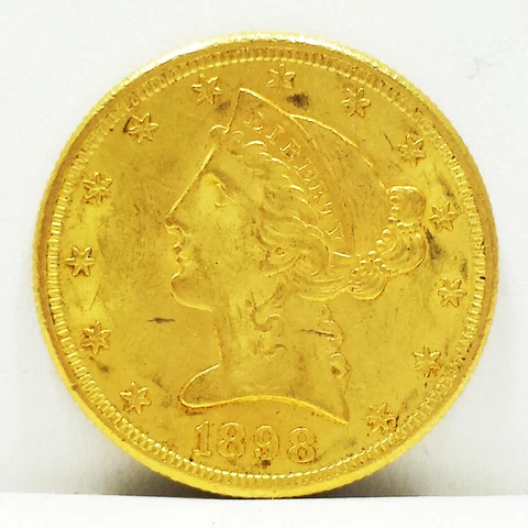 1898-S US $5 Liberty Half Eagle Five Dollar USA Gold Coin Cover