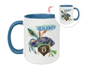 Tasse mit Namen Motiv Bär mit Piratenhut für Jungen Kindertasse Personalisiert - Bild 1 von 6