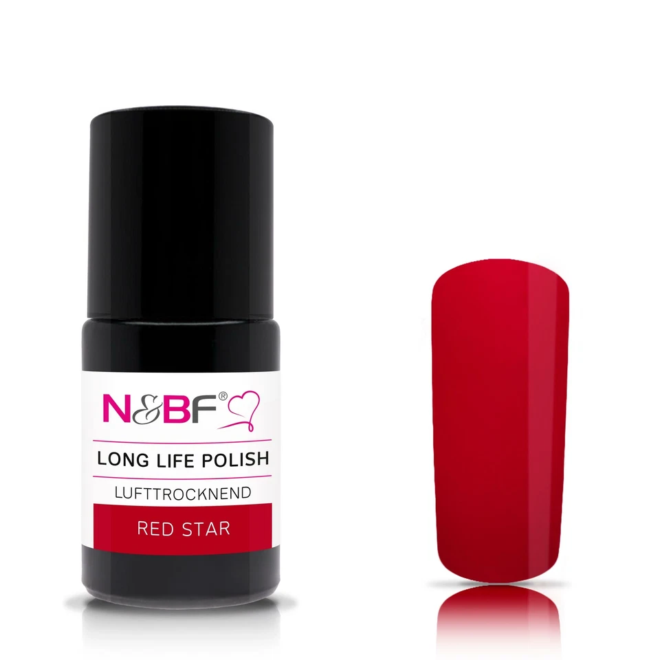 NAILS & BEAUTY FACTORY Long Life Polish Nagellack lufttrocknend langlebig robust lasting | Red Star
