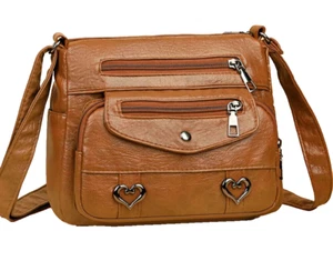 Bolso de mano pequeño retro de imitación de cuero marrón tostado para dama inspirado en la colección - Imagen 1 de 4