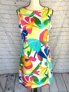 NICOLE MILLER Studio Multicolor Floral Sheath Dress Sleeveless Back Zip Size 6 - Picture 1 of 12