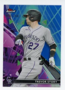 Topps Finest SP 26/250 #50 2021 refractor Trevor Story casi nuevo+ - Imagen 1 de 2
