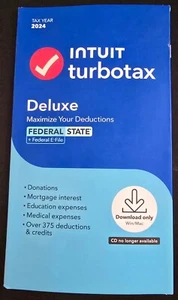 intuit turbotax deluxe 2024 federal state-Product Key Card - Picture 1 of 1