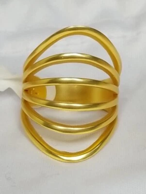 Park Lane DIMENSION Goldtone Ring SIZE 6 Multiline Band Highly Polished Finished - Image 1 of 4