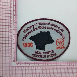 Bear Hunter Ministry Of Natural Resources Ontario 1996 Patch Applique b2 - Picture 1 of 1