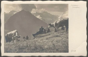 Foto postal Groh vintage de prado de montaña Kiental Suiza - Munich - Imagen 1 de 2