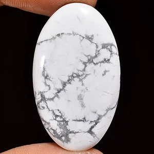 100% Natural Howlite Oval Shape Cabochon Loose Gemstone 42.5 Ct 37X22X6mm RT2402 - Picture 1 of 3