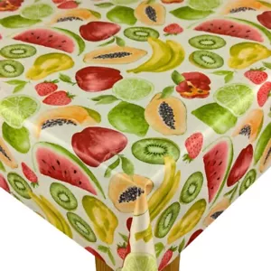 Vintage Fruit PVC Vinyl Wipe Clean Oilcloth Tablecloth - Picture 1 of 2