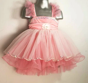 Niñas NIÑO EXTRA PEQUEÑO Rosa Tutú Volantes Lentejuelas/Alambre Borde CORTINA LLAMAR NUEVO SIN ETIQUETAS - Imagen 1 de 13