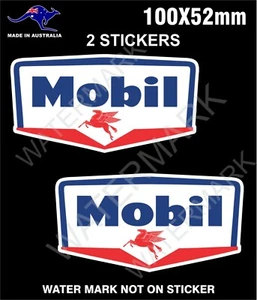 2 MOBIL STICKERS MOBIL OIL PEGASUS STICKER DECAL PETROLEUM - Picture 1 of 1