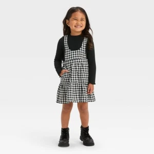 Toddler Girls' Plaid Skirtall Set - Cat & Jack Black, 5T - Picture 1 of 1