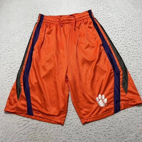 Clemson University Tigers Men's Large Silky Shiny Basketball Shorts Stadium Cover