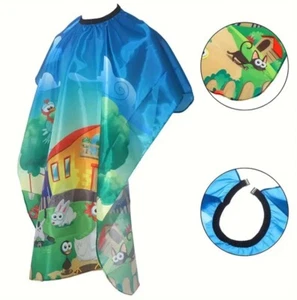 Kids Haircut Cape For Hairdressers, Barbers with Unicorn Design Elastic Neckline - Picture 1 of 6