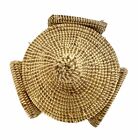 Vintage Hand Woven African Sea Grass Basket With Lid - Senegal