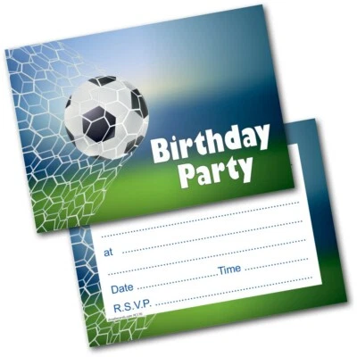 Doodlecards Pack of 20 Birthday Football Invites Party Invitations Boys Girls