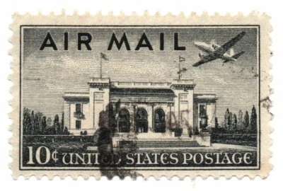 US Stamp Scott C34 Air Mail Pan-American Building Used 10c 1947 (a1) - Image 1 of 2