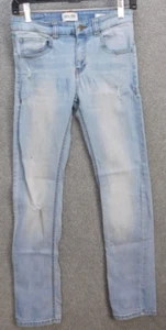 Ring Of Fire Distressed Skinny Jeans Boys 16 XL 27x26 Light Wash Blue Stretch - Picture 1 of 21