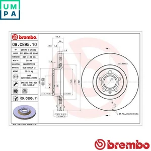 2x BRAKE DISC 09.C895.11 FOR AUDI A8/D3 A6/C6/Allroad ASN/BBJ 3.0L CAJA 3.0L - Picture 1 of 9