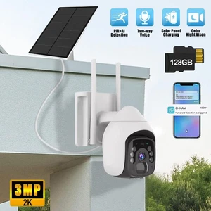 3MP 2K Solar Security Camera Battery Powered Outdoor Wireless WiFi IP Camera - Foto 1 di 24