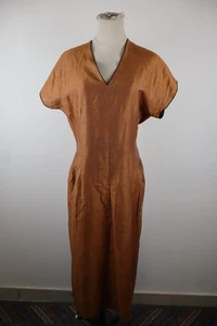 ROCCOBAROCCO VESTITO DONNA TG. L WOMAN CASUAL VINTAGE DRESS ABITO LINO SETA - Imagen 1 de 7