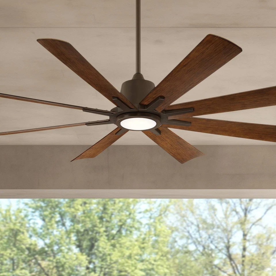 54" Casa Vieja Inspirit Bronze LED Damp Remote Ceiling Fan - Image 1 of 4