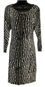 Michael Kors Damen 3/4 Arm Etuikleid Größe L Viskose/Elasthan Leopardenmuster - Bild 1 von 14