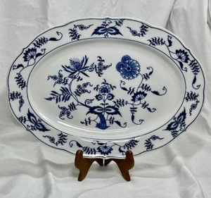 Vintage Blue Danube 14” Large Oval Serving Platter Blue Onion Pattern Japan - Picture 1 of 7