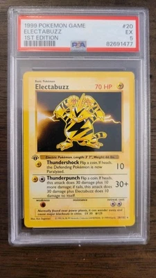 Electabuzz 020/102 Base Set (Shadowless) 1st Edition PSA 5 - Image 1 of 2