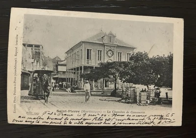 Martinique 1904 Postcard Used / Paqueboat Ship Mail - Image 1 of 3