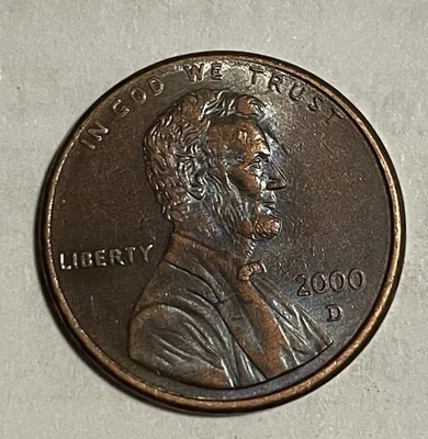 Moneda de centavo marca de ceca 2000D, error de cierre AM Foto 1 de 3