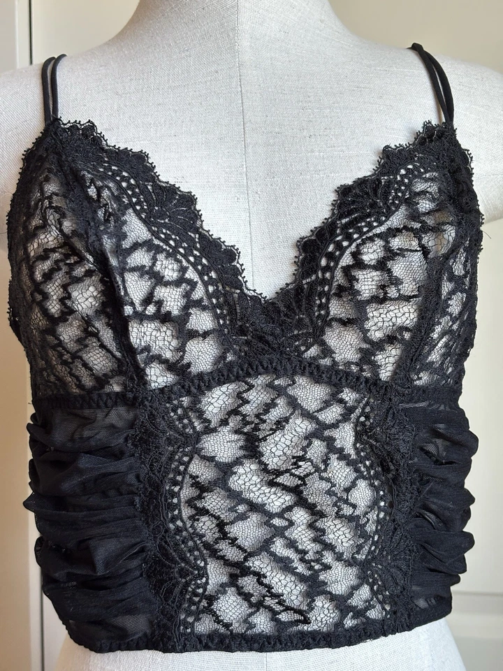 Bralette Vintage Donna Karan Íntimates Encaje Transparente Talla Grande Foto 1 de 4