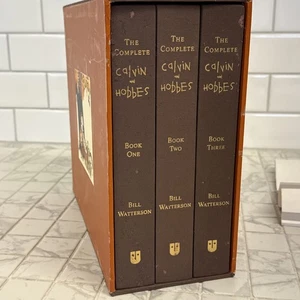 Vintage 2005 1st Edition The Complete Calvin And Hobbes Hardcover Set 3 Books - Picture 1 of 24