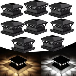 8x Solar LED Pfostenleuchte für 4'' 5'' 6'' Holzpfosten Vinylpfosten Wasserdicht - Bild 1 von 14