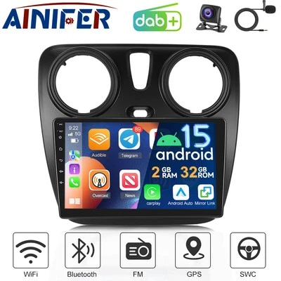 AINIFER DAB+ Android 15 Apple CarPlay Autoradio GPS DSP Für Dacia Lodgy Dokker 2012-2021