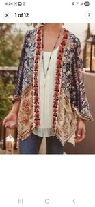  Soft Surroundings Moonlight Garden Topper Kimono Staubtuch Boho Lagenlook Gr. 3X  - Bild 1 von 11