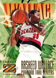 1996 PORTLAND TRAILBLAZERS NBA Card RASHEED WALLACE Skybox Z-Force - Imagen 1 de 3