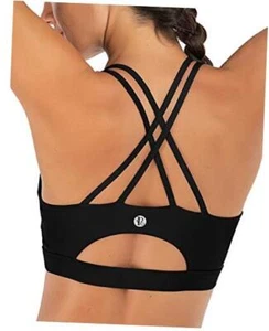 Sports Bras for Women,Padded Sports Bra Tank Top Sexy Crisscross Medium Black - Picture 1 of 7