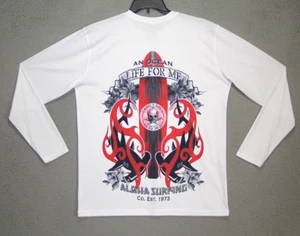 VAPOR APPAREL Shirt Adult Large White Graphic Surf Long Sleeve UPF 50 Beach Mens - Picture 1 of 15