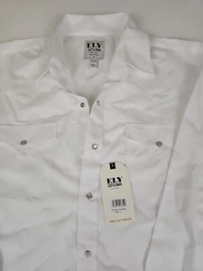 NWT Ely Cattleman Mens Western Wear Pearl Snap Short Sleeve Shirt Size 16.5 LG - Picture 1 of 9