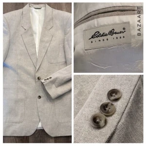Eddie Bauer LINEN Cotton Blend BLAZER SPORT COAT MEN’S T44 Made In USA - Picture 1 of 9