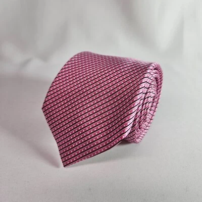 Corbata Condesa Mara 100% Seda Hecha a Mano Rosa Geométrica 3" x 58.5" Foto 1 de 4