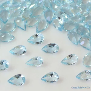 Natürlicher Aquamarin Birne facettiert 6x4mm bis 9x6mm Loser Edelstein AAA Qualität - Bild 1 von 8