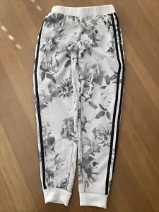 Two Pairs Girls Athletic Pants Adidas Floral Size 14 & Grey Champion L 10/12 - Picture 1 of 5