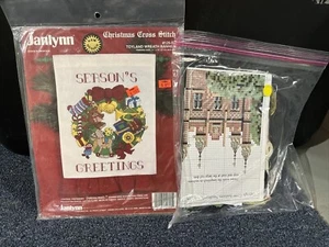 Vintage Cross-stitch Patterns-Kits- Holiday Themed- Two In Lot- Brand New - Picture 1 of 4