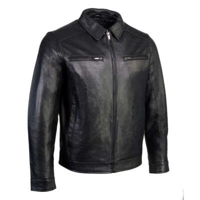 Boston Harbour 1899 1.0 Men's New Zealand Lamb Leather Fashion Car Coat Jacket - Image 1 of 4