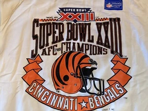 Vintage NWT 1988 Logo 7 Super Bowl XXIII Cincinnati Bengals Long Sleeve Sweater - Picture 1 of 5