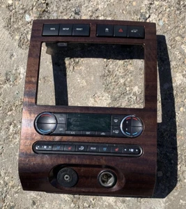 2007-2013 Ford Expedition WOOD GRAIN DASH RADIO CLIMATE CONTROL TRIM BEZEL #4 - Picture 1 of 3
