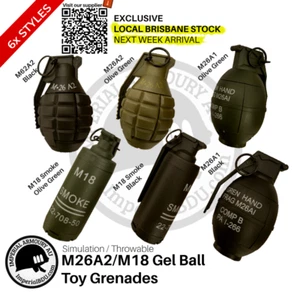 Toy Grenade M26A2 Frag & M18 Smoke - Stocked in Brisbane 🚚7 day FREE delivery🚚 - Picture 1 of 15