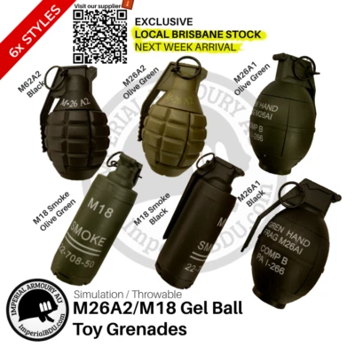 Toy Grenade M26A2 Frag & M18 Smoke - Almacenado en Brisbane 🚚Entrega GRATUITA en 7 días🚚 Foto 1 de 4